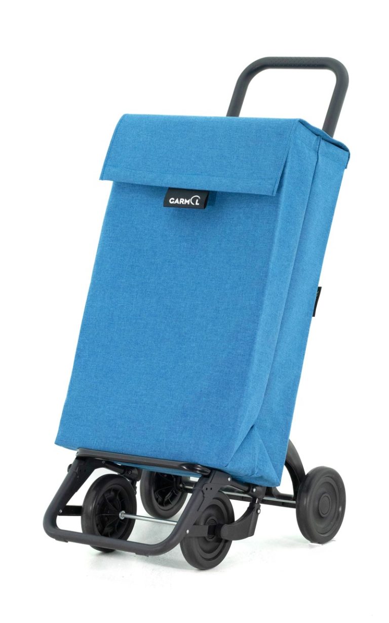 Carro de compra GARMOL de 4 ruedas color azul. Modelo JASP.