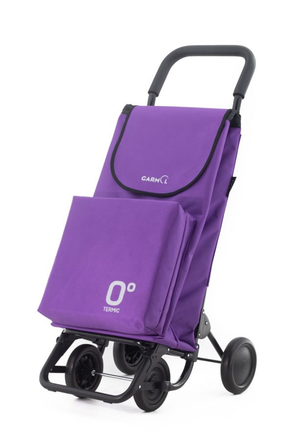 Carro de compra GARMOL de 4 ruedas color violeta. Modelo STRONG TRAVEL TERMIC.