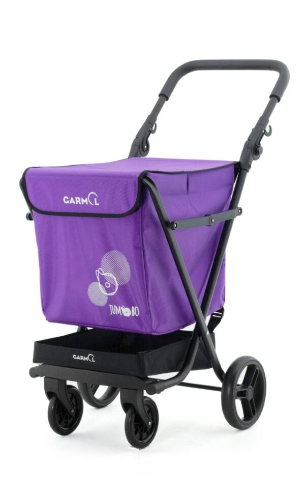 Carro de compra GARMOL de 4 ruedas, color violeta. Modelo JUMBO TRAVEL.