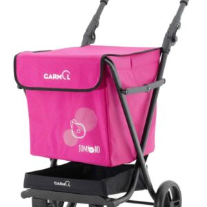 Carro de compra GARMOL de 4 ruedas, color rosa. Modelo JUMBO TRAVEL.